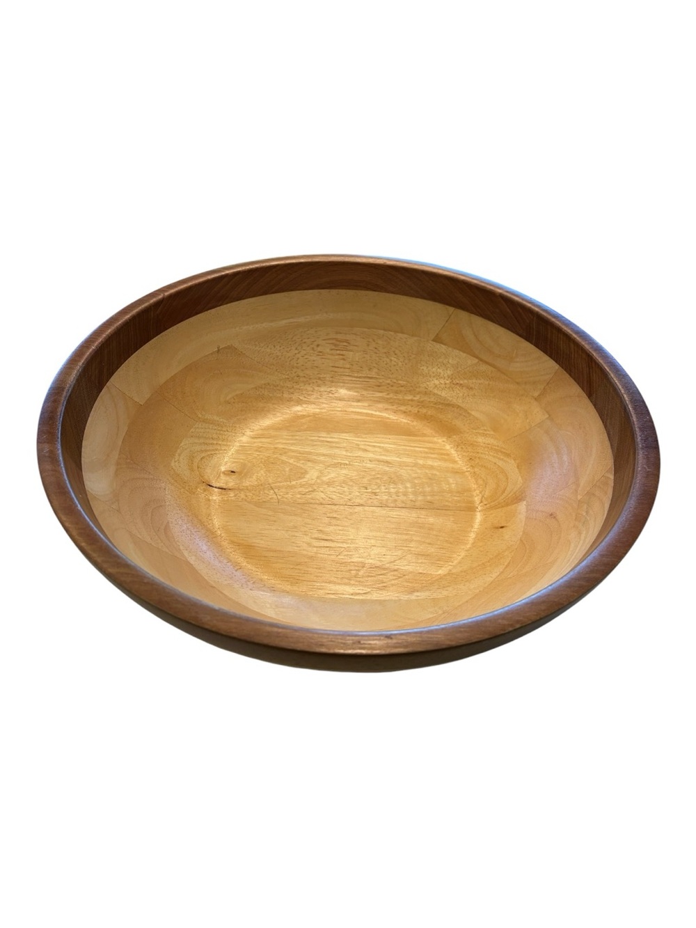 Large Made In Malaysia Two-Toned Wooden Bowl